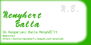 menyhert balla business card